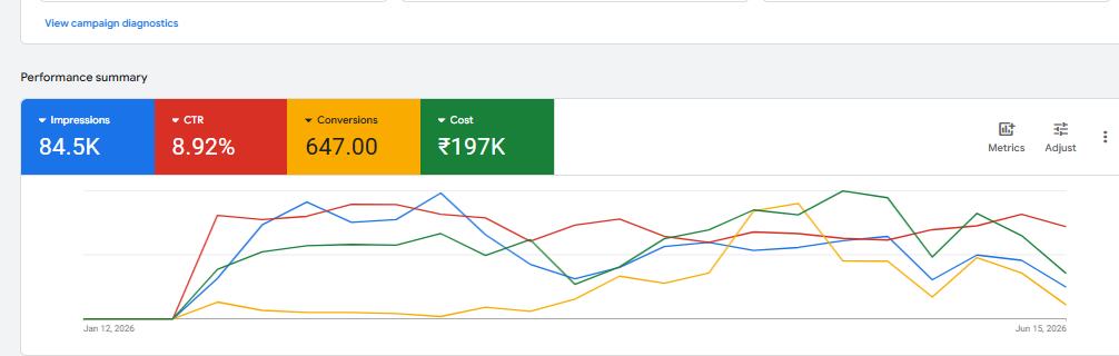 Google Ads Dashboard Screenshot